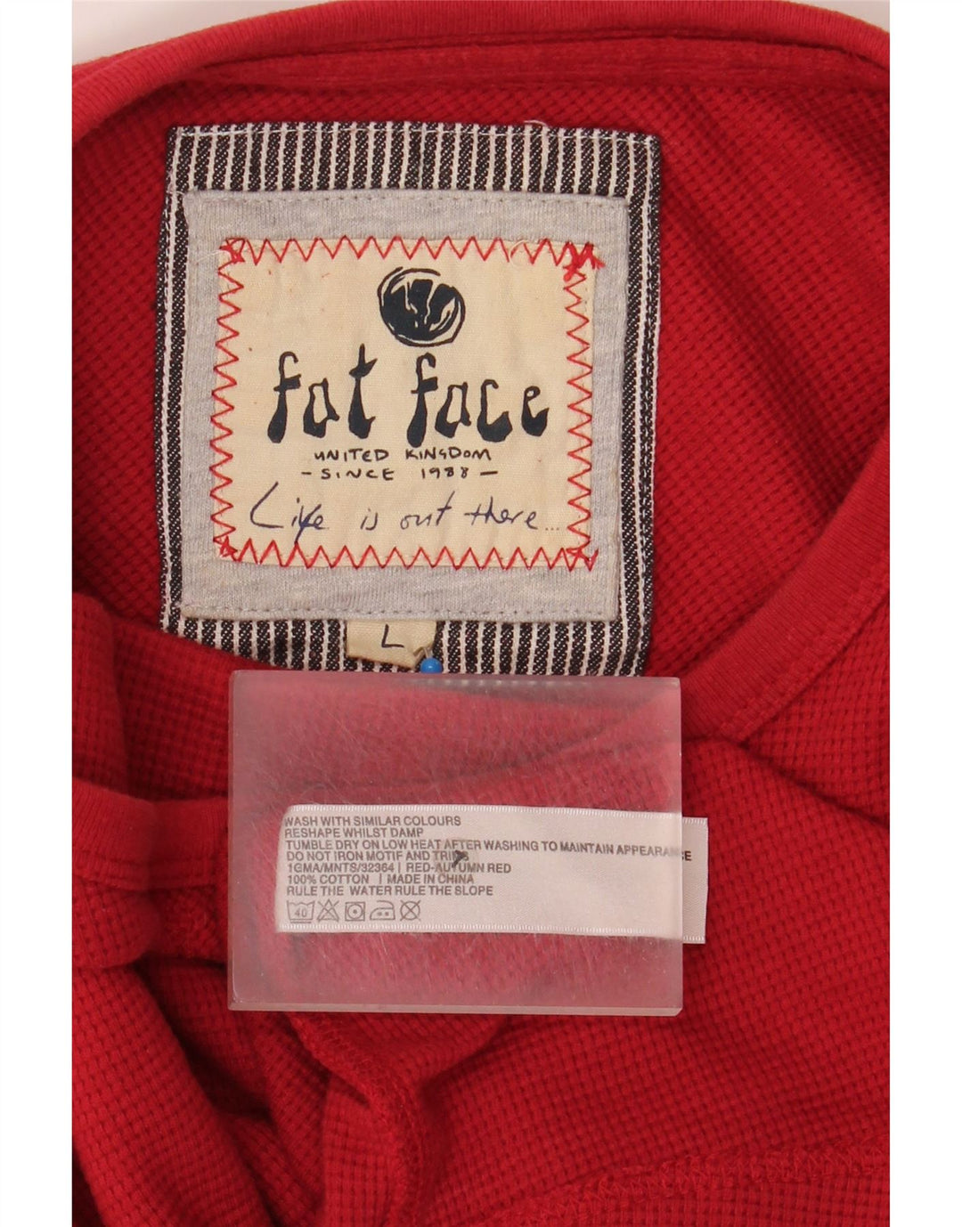 Fat Face Herre Top Langærmet Stor Rød Bomuld