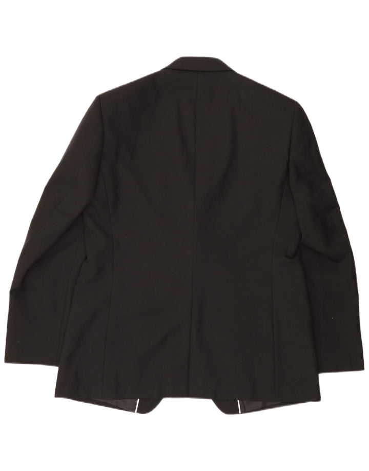 MARKS & SPENCER Herre 2-knaps blazerjakke UK 42 Stor sort polyester