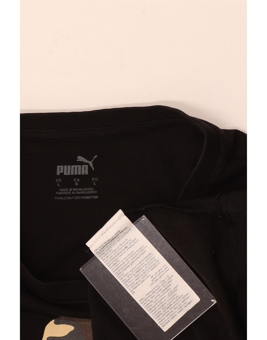 Puma Herre Grafisk T-Shirt Top Stor Sort Bomuld
