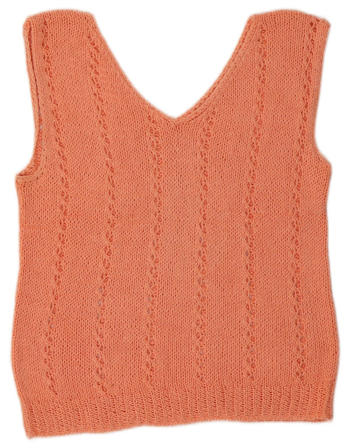 VINTAGE Dame Vest Tank Top UK 14 Medium Pink