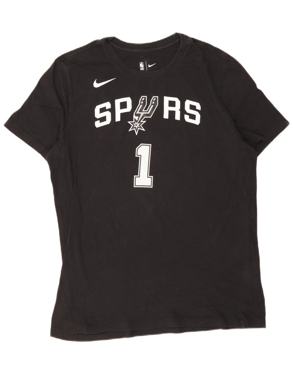 Nike Herre San Antonio Spurs Grafisk T-Shirt Top XL Sort Bomuld