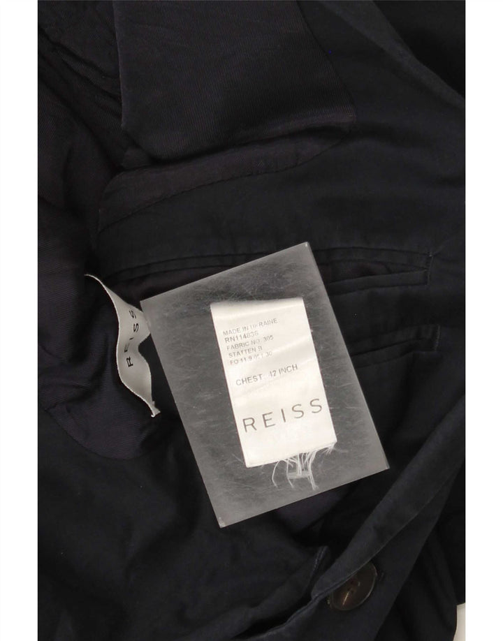 Reiss Herre 2 Button Blazer Jacket UK 42 XL Navy Blue Bomuld