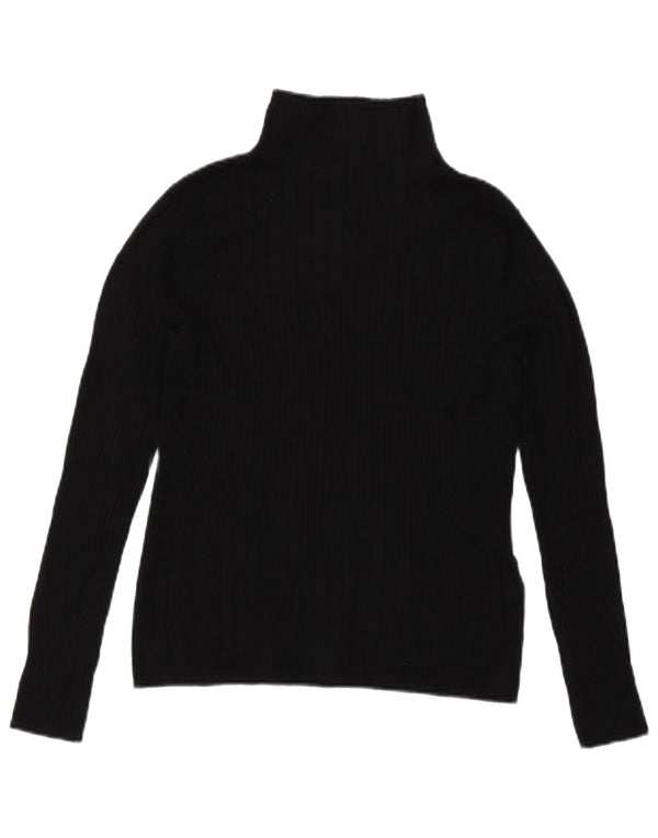 Marks & Spencer Dame Rullehals sweater UK 10 Small Black Viscose