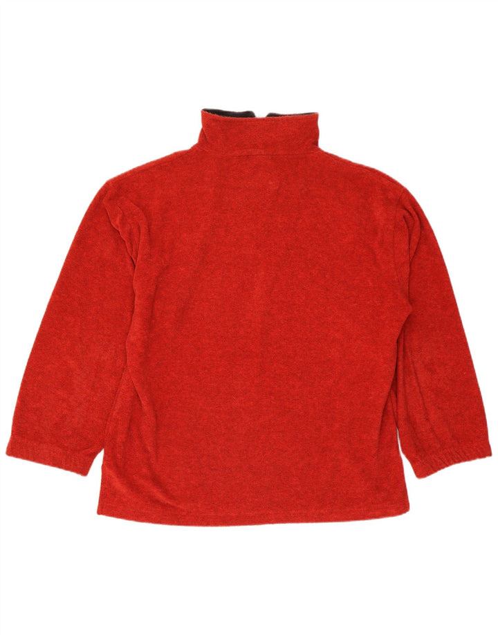 Shamp Herre Loose Fit Zip Neck Fleece Jumper Lille Rød Polyester