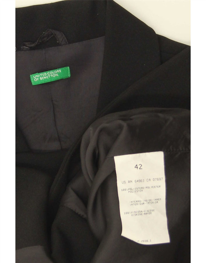 Benetton Dame 3-knaps blazerjakke IT 42 Medium Sort Polyester