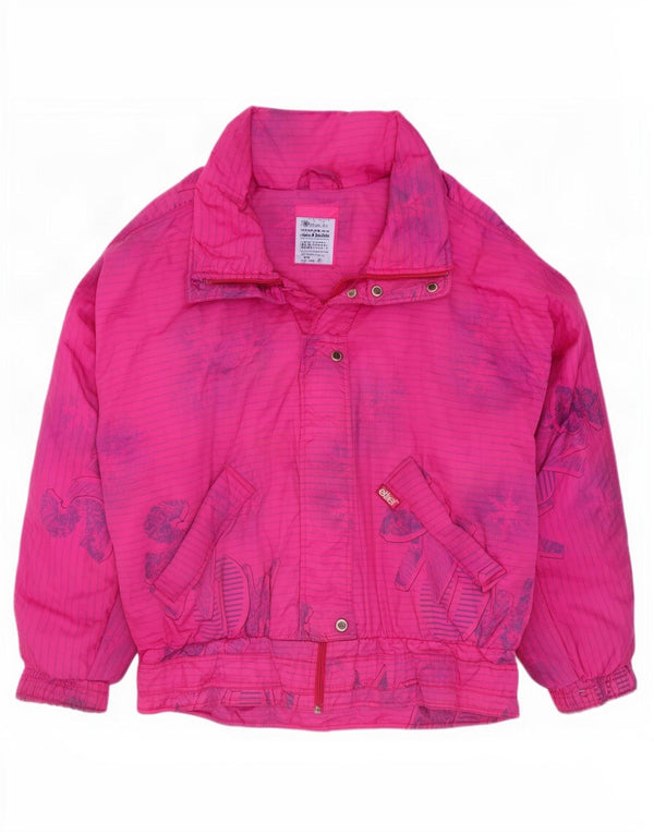 Etirel Dame Grafisk Oversized Skijakke EU 40 Medium Pink Stribet