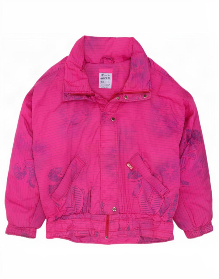 Etirel Dame Grafisk Oversized Skijakke EU 40 Medium Pink Stribet