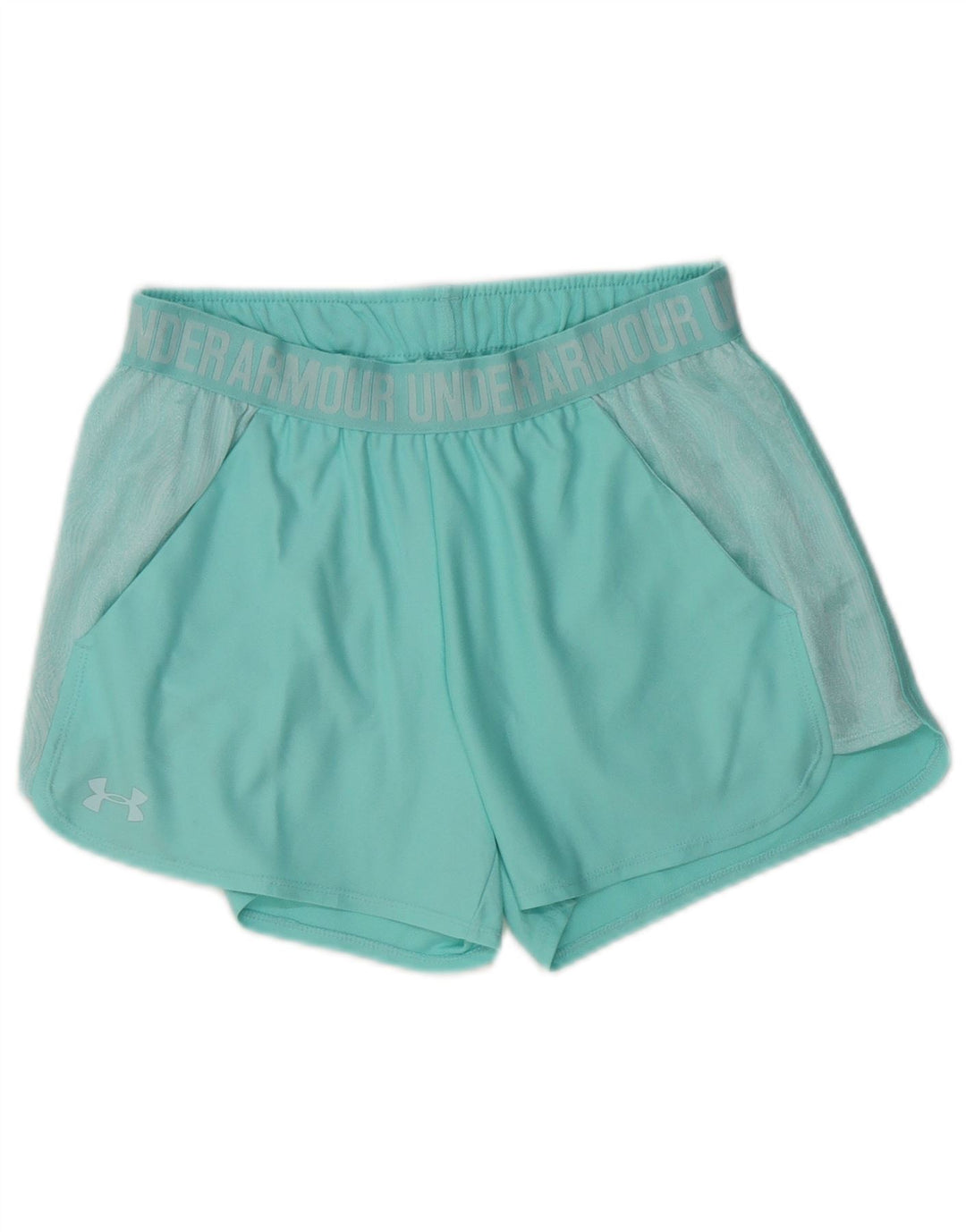 UNDER ARMOUR Dame Heat Gear Graphic Sports Shorts UK 8 Small Turkis