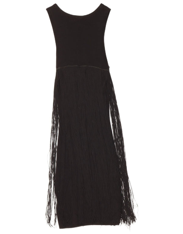 Topshop Dame ærmeløs Maxikjole UK 6 XS Sort Viscose
