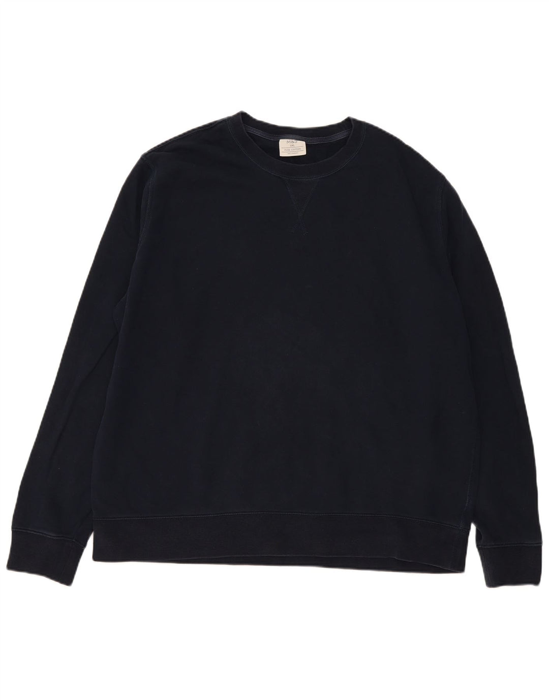 Marks & Spencer Herre Regular Fit Sweatshirt Jumper 3XL marineblå bomuld
