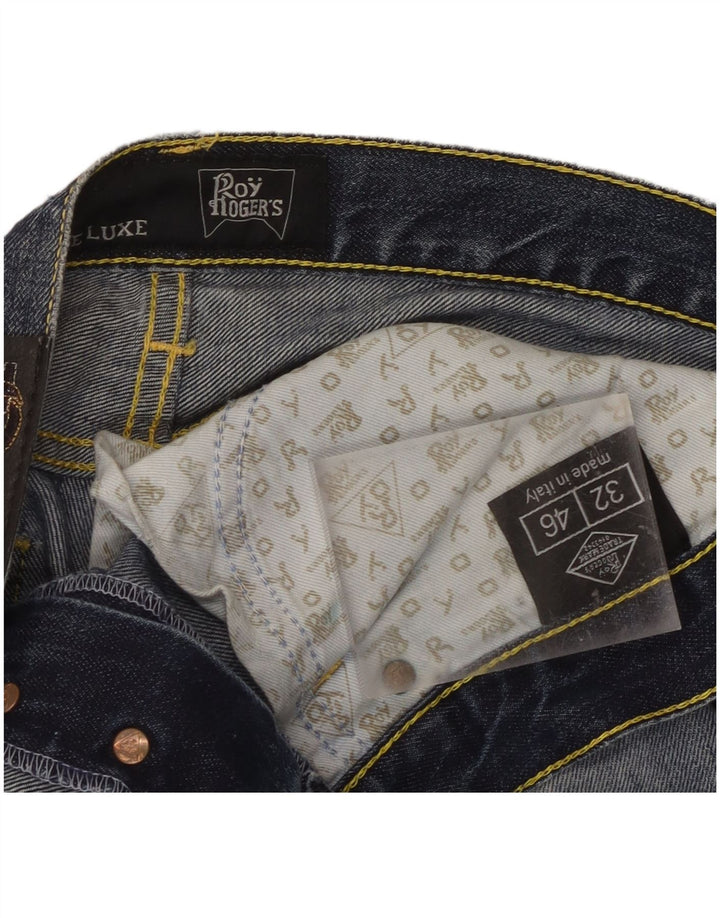 Roy Rogers Herre De Luxe Distressed Straight Jeans W32 L34 Blå Bomuld