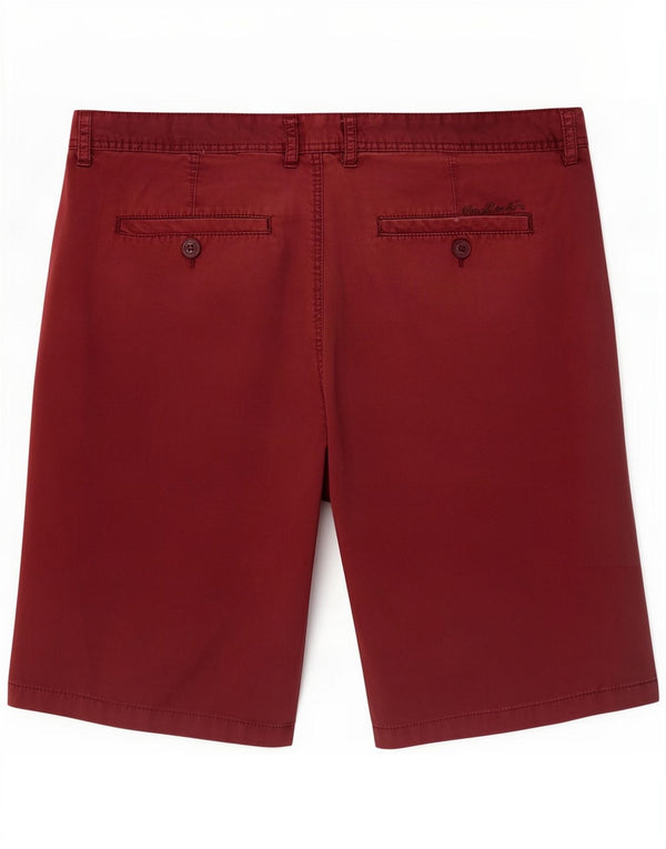 Pierre Cardin Mens Chino Shorts Large W36 Burgundy Cotton