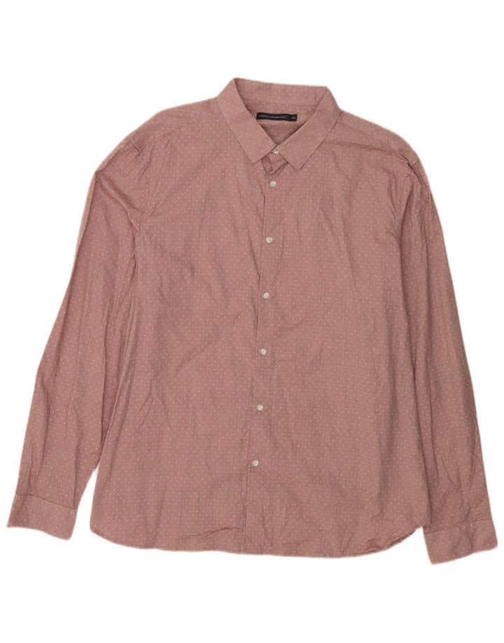 French Connection Herreskjorte 2XL Pink Plettet Bomuld