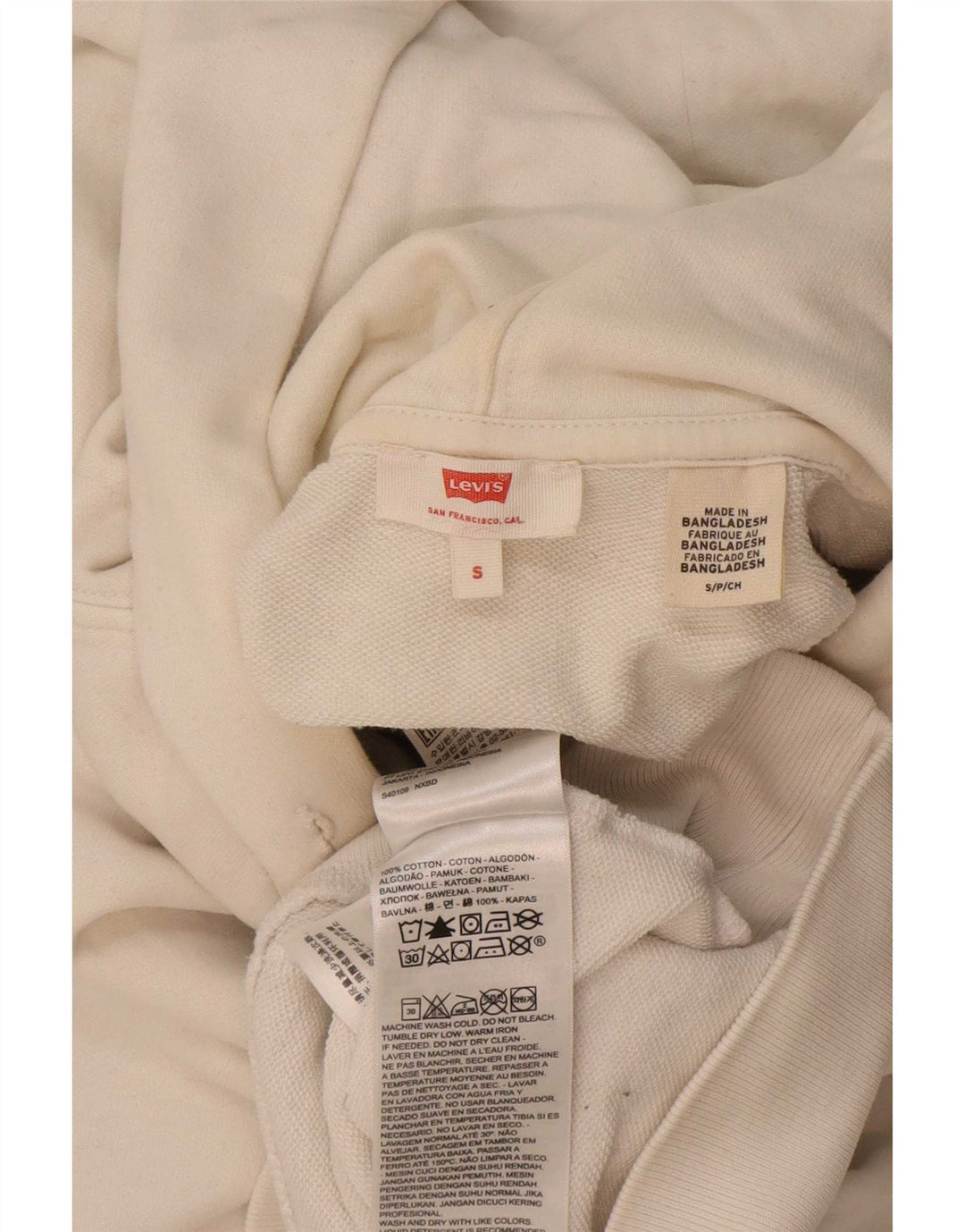 Levi's Grafisk hættetrøje til mænd, lille hvid bomuld