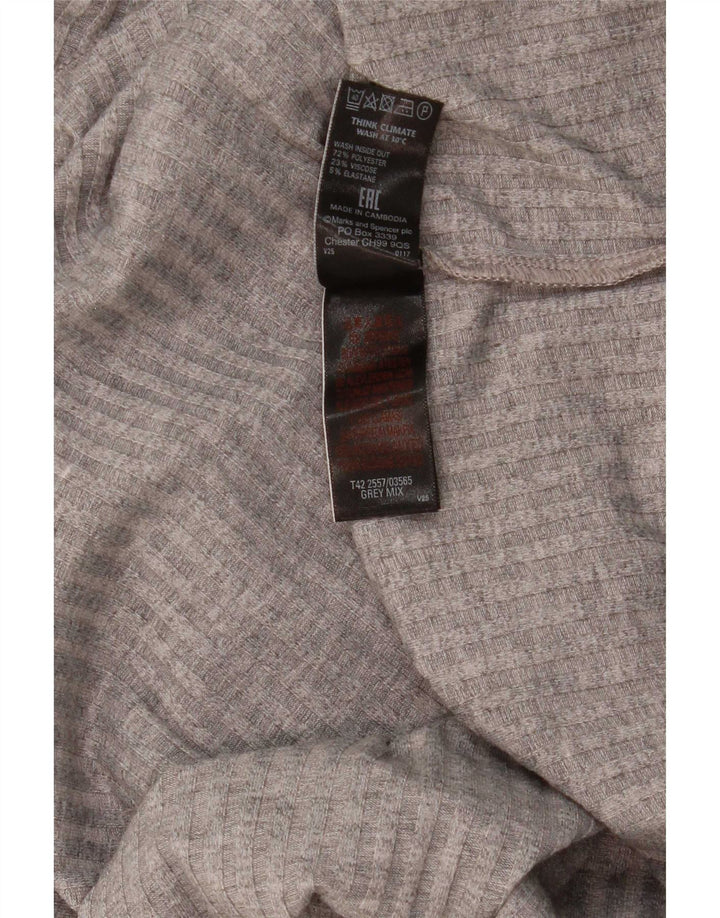 Marks & Spencer Dame Ærmeløs Shift Dress UK 16 Large Grå Polyester