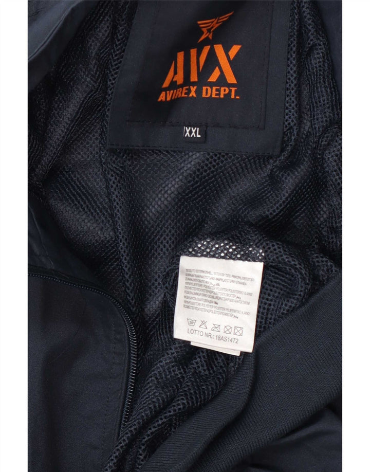 Avirex Herre Bomber Jacket UK 44 2XL Navy Blue Polyester