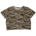Zara Womens Crop Oversized T-Shirt Top UK 14 Medium Green Camouflage