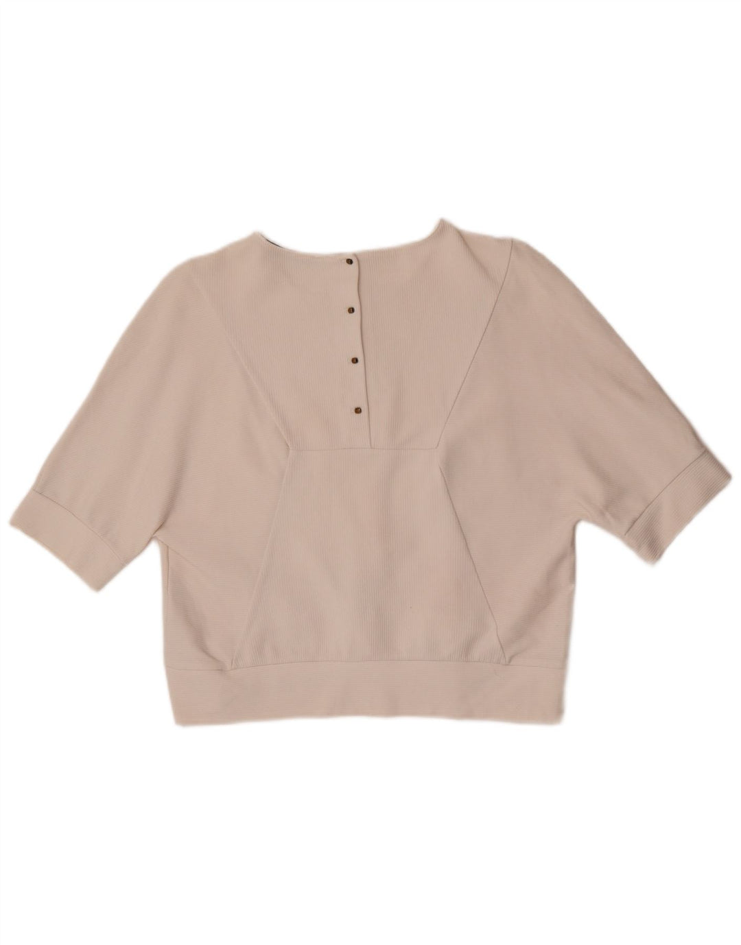 Zara Dame Bluse Top UK 14 Medium White Bomuld