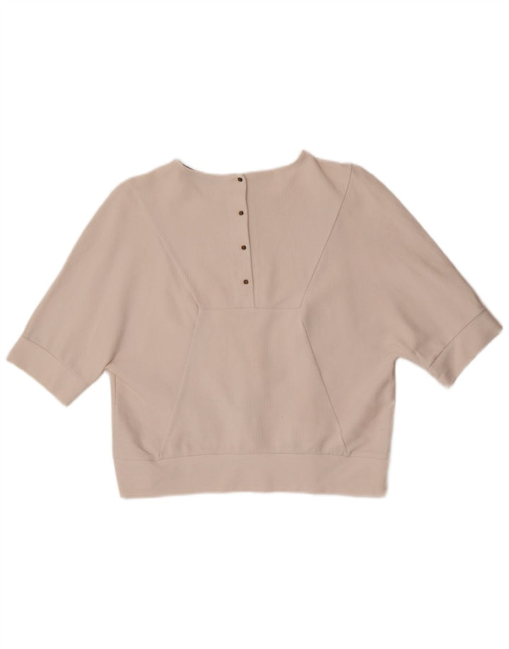 Zara Dame Bluse Top UK 14 Medium White Bomuld