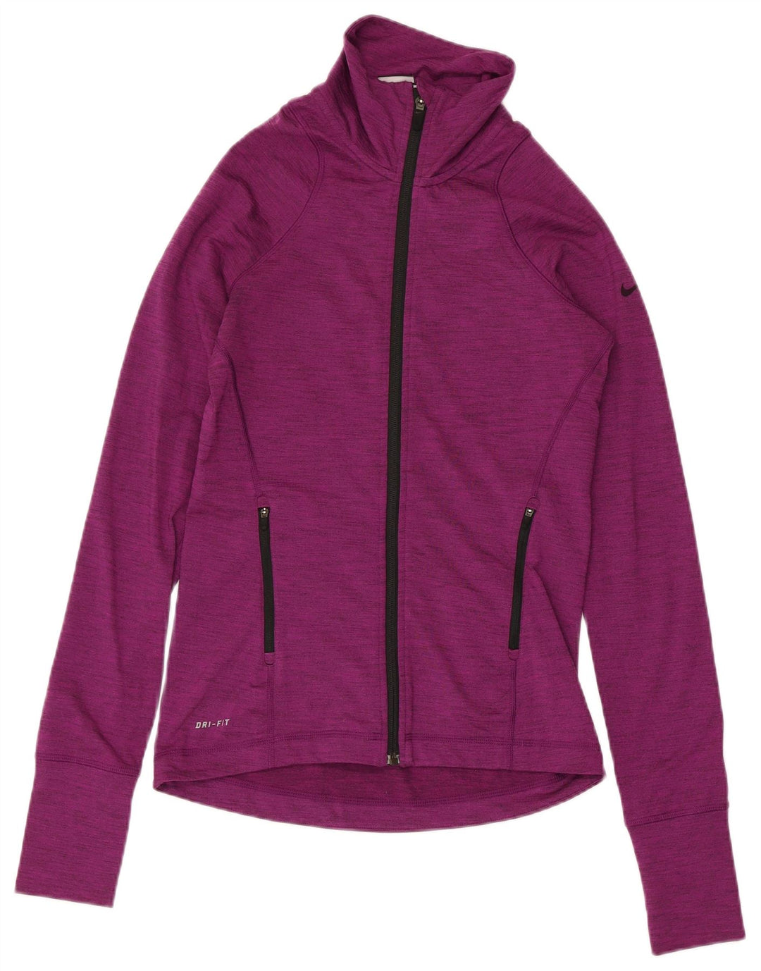 NIKE Womens Dri Fit Tracksuit Top Jacket UK 8 Small Purple Flecked