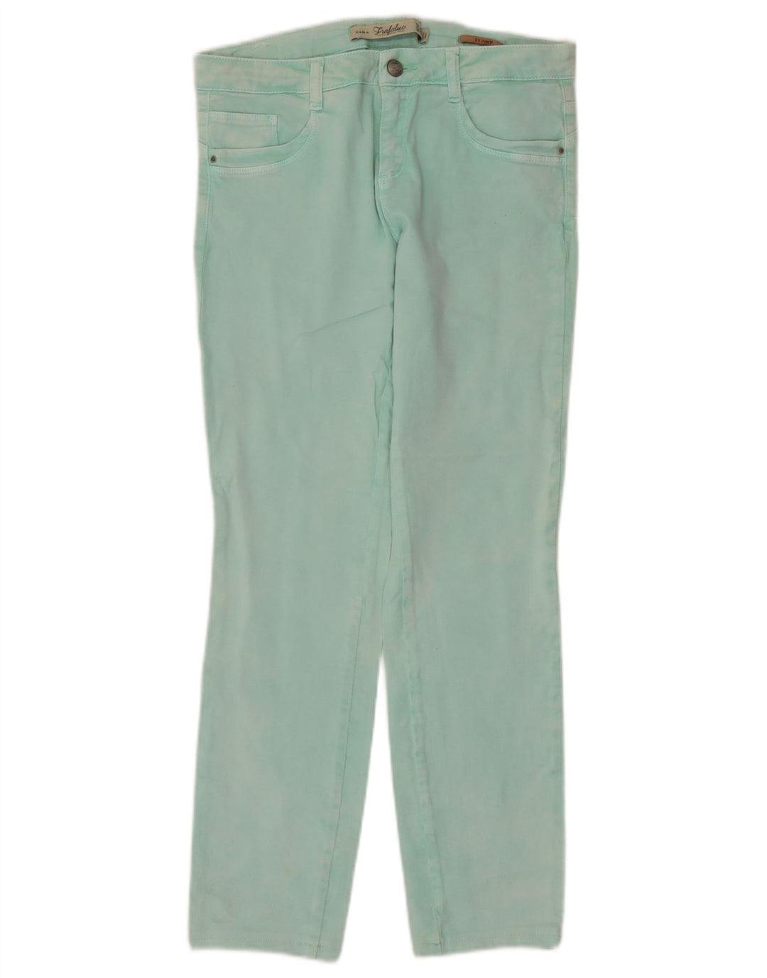 Zara Dame Trafaluc Straight Jeans EU 40 Medium W30 L28 Turkis