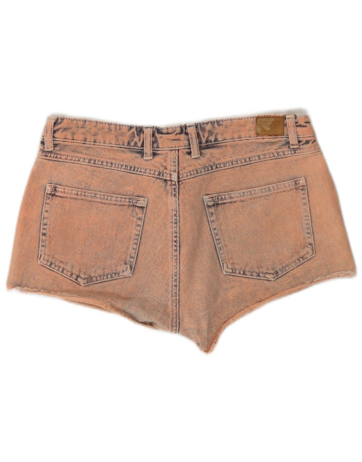 Zara Dame Denim Distressed Hot Pants EU 40 Medium W30 Pink