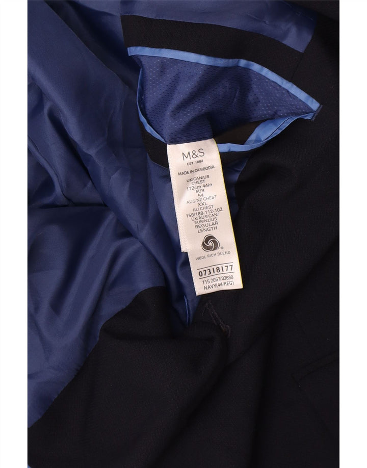 Marks & Spencer Herre 2-knaps blazerjakke UK 44 XL marineblå uld