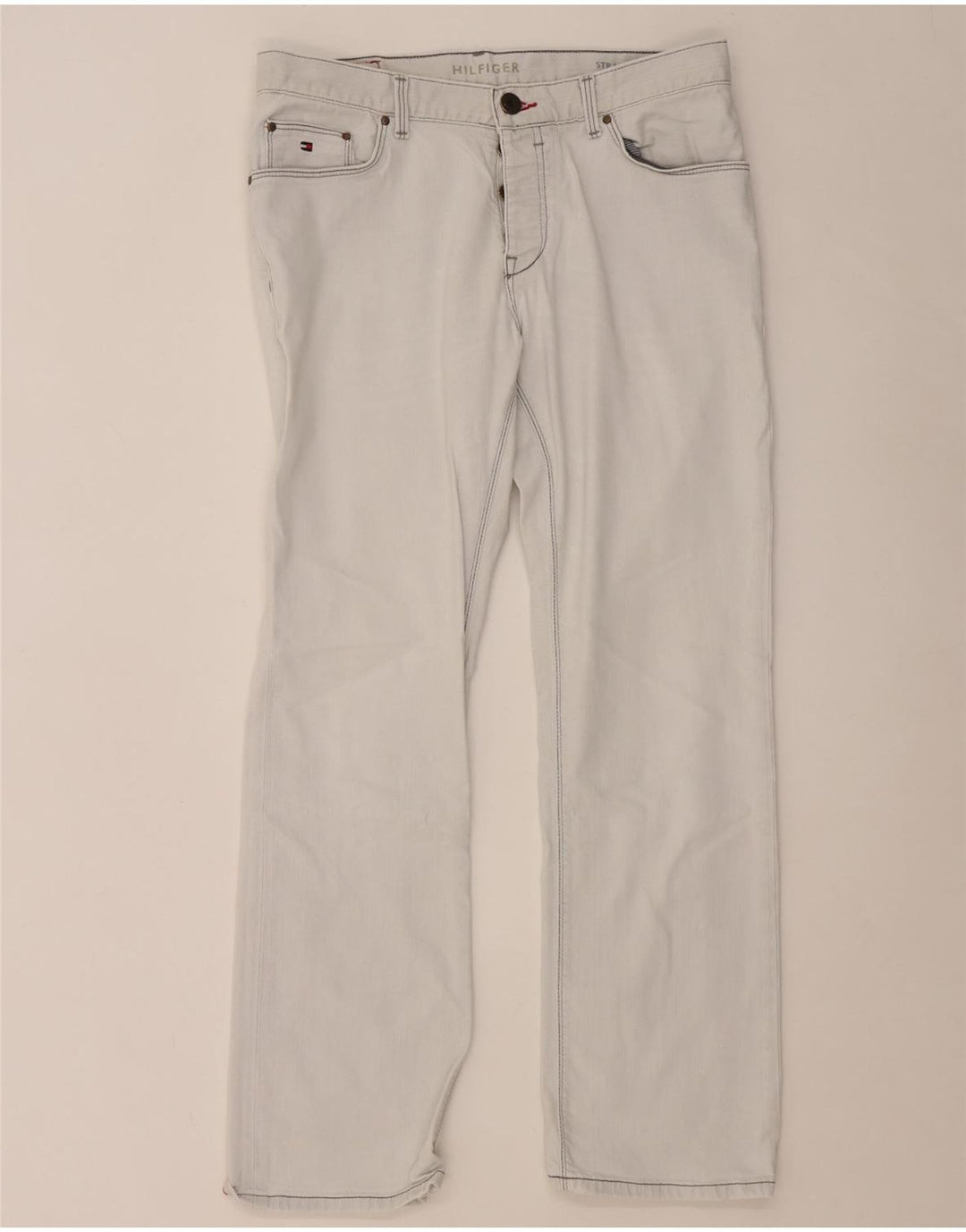 Tommy Hilfiger Herre Straight Jeans W34 L31 Blå Bomuld