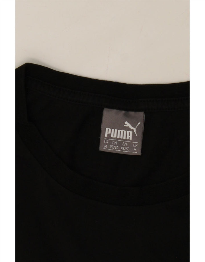 PUMA Mens T-Shirt Top Medium Black Cotton Vintage Puma and Second-Hand Puma from Messina Hembry 
