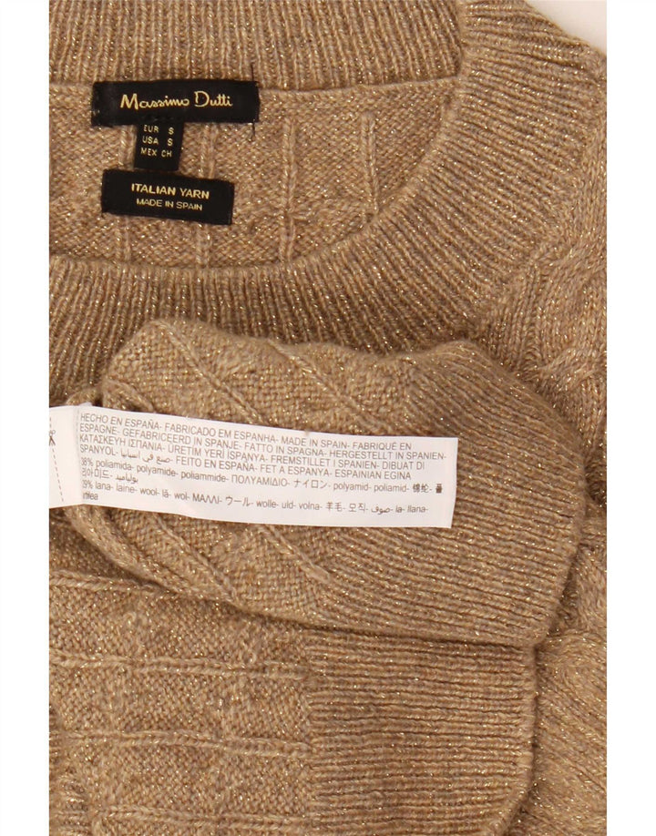 Massimo Dutti Dame Oversized Crew Neck Jumper Sweater UK 10 Small Grey