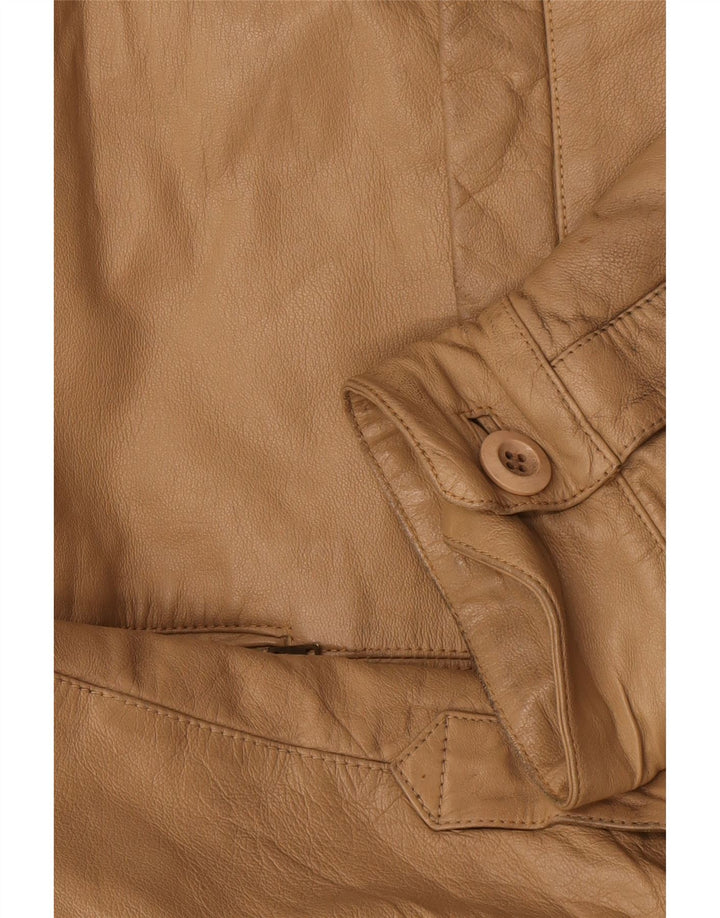 Vintage herre læderjakke IT 52 XL Beige
