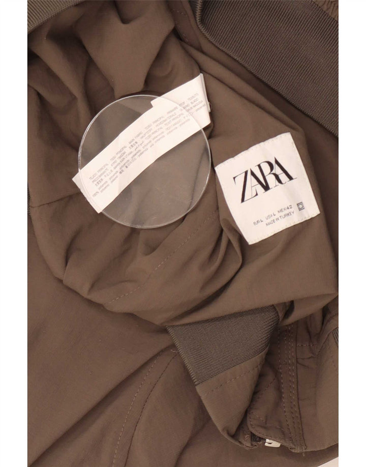 Zara Herre Bomber Jacket UK 40 Stor Grå Polyamid