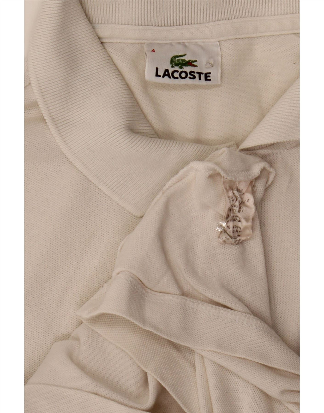 Lacoste herre poloskjorte str. 4 Medium hvid bomuld