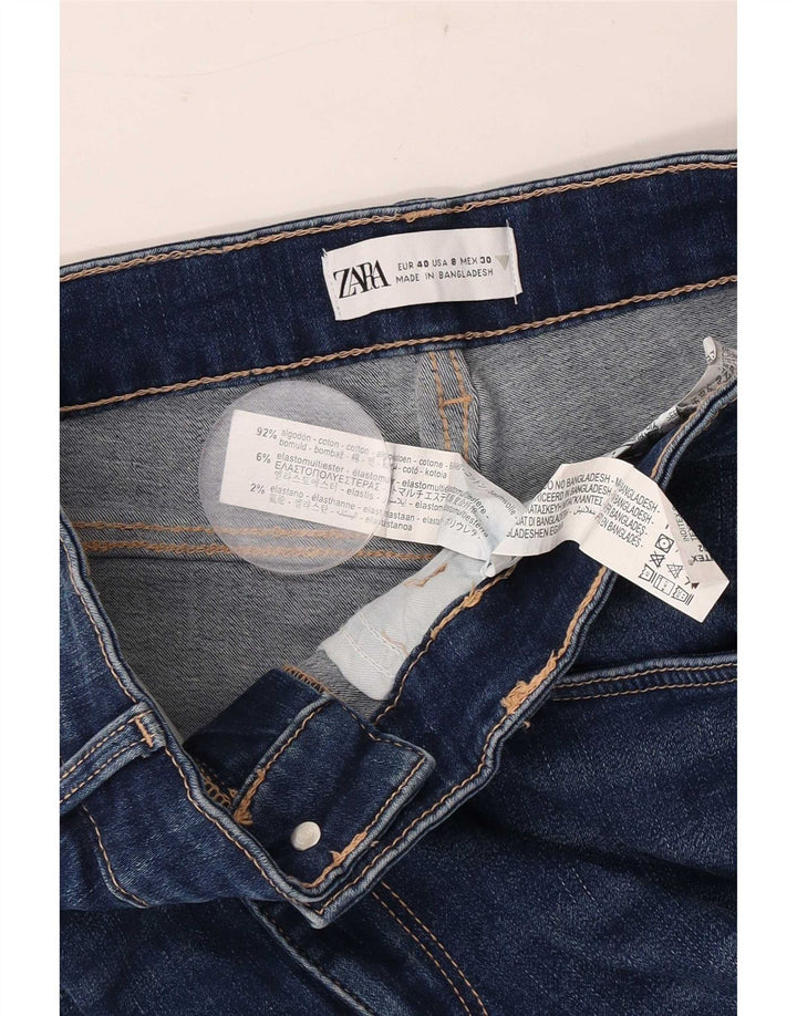 Zara Dame Slim Jeans EU 40 Medium W30 L28 Blå Bomuld