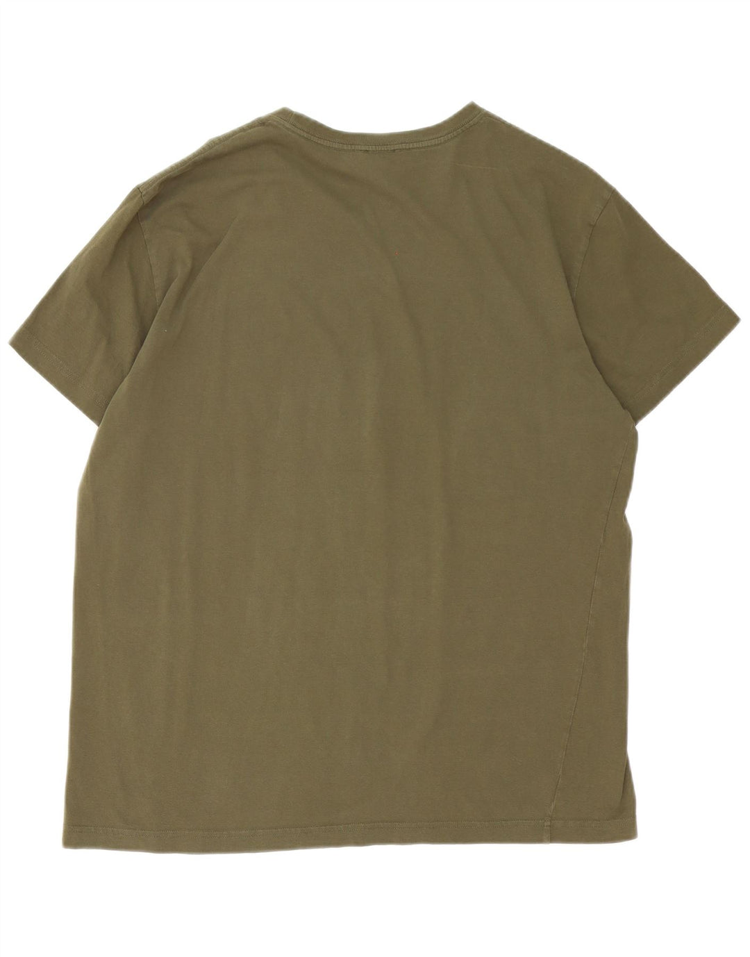 Diesel Herre Grafisk T-Shirt Top Stor Khaki Bomuld