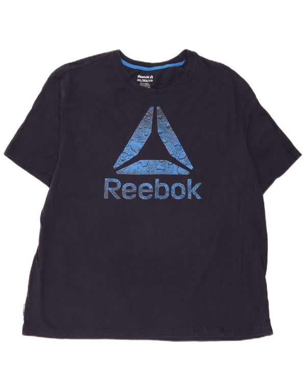 Reebok Herre grafisk T-shirt top 3XL marineblå bomuld