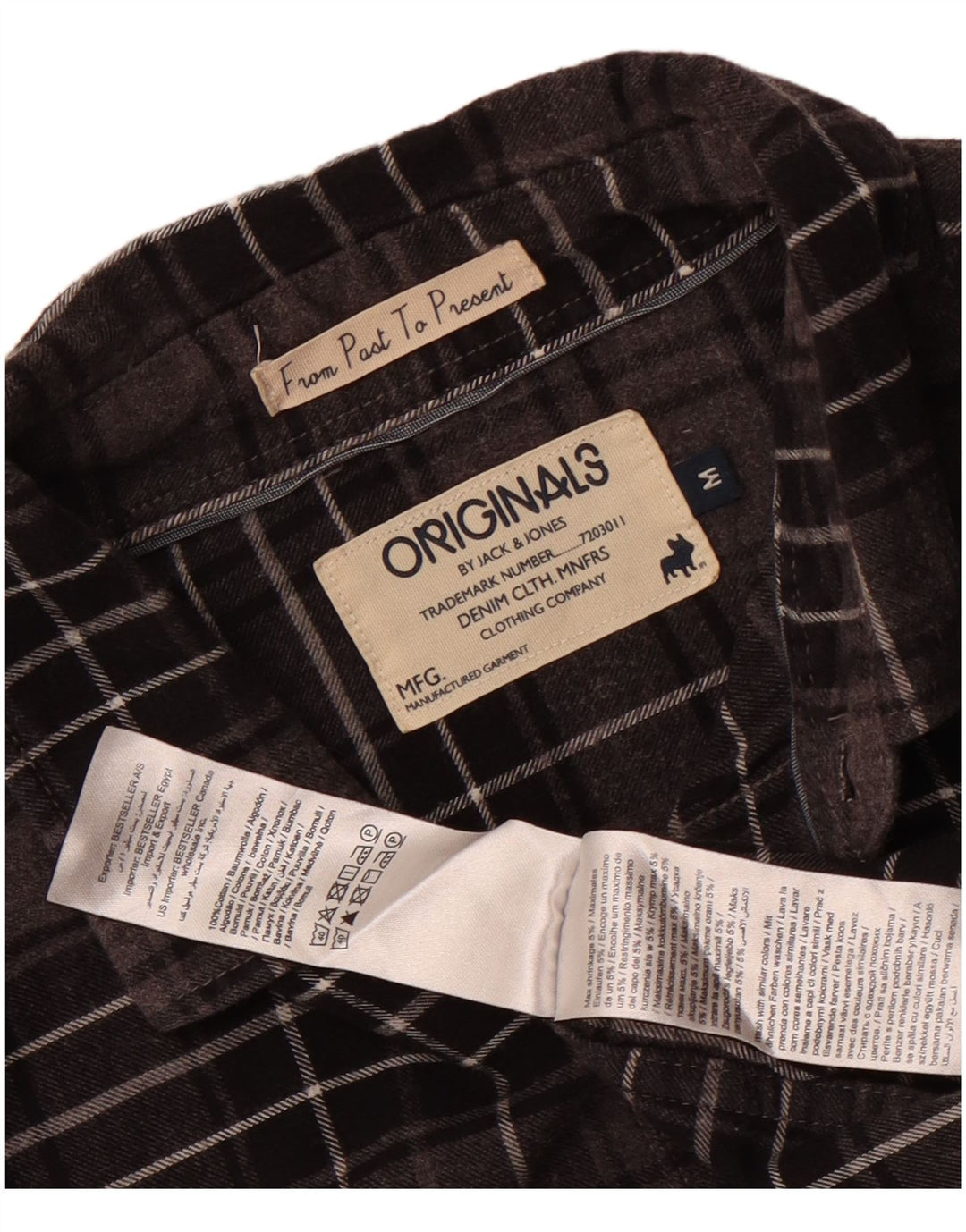 Jack & Jones herre flannelskjorte mellemgrå plaid bomuld