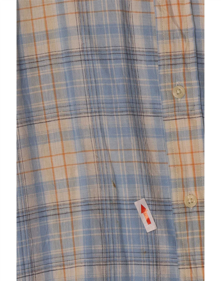 Chaps Kortærmet Herreskjorte Large Blue Check Linen