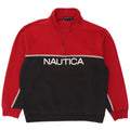 NAUTICA Mens Graphic Zip Neck Sweatshirt Jumper Large Black Colourblock