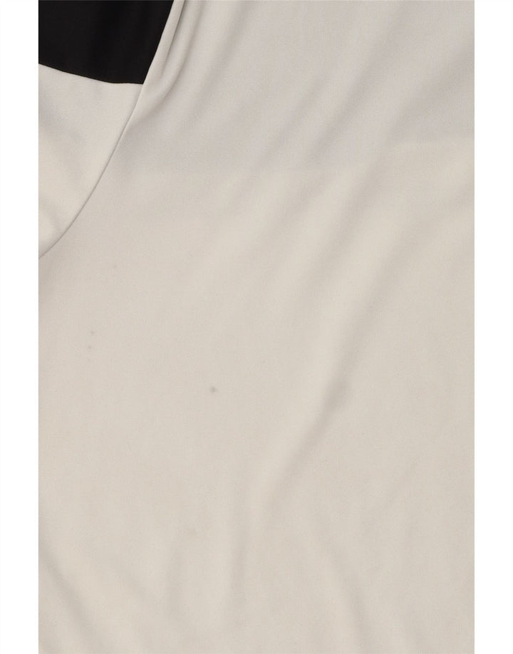 Adidas Herre Climalite T-Shirt Top Medium White Colourblock Polyester