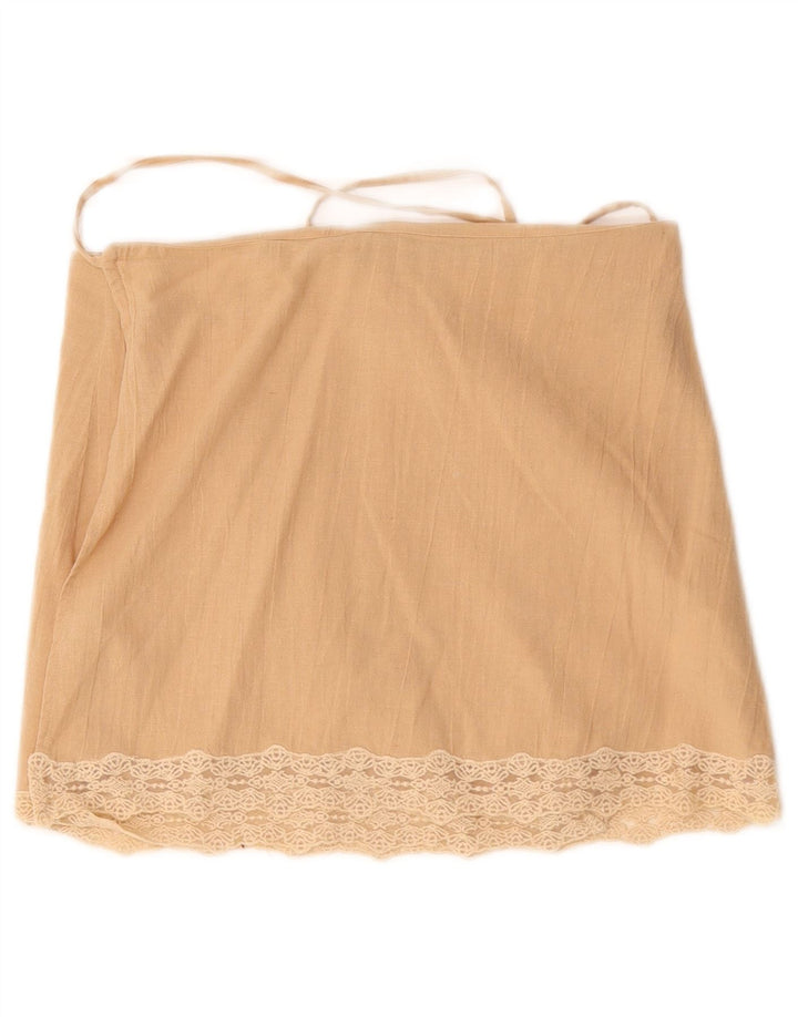Zara Kvinde slå-nederdel Medium W30 Beige Bomuld