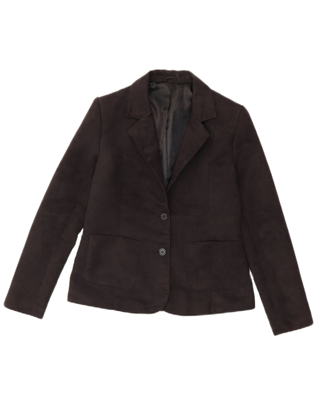 Topshop Dame 2 Button Blazer Jacket UK 12 Medium Sort Polyester