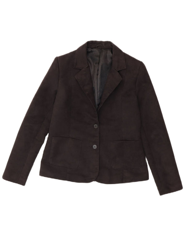 Topshop Dame 2 Button Blazer Jacket UK 12 Medium Sort Polyester