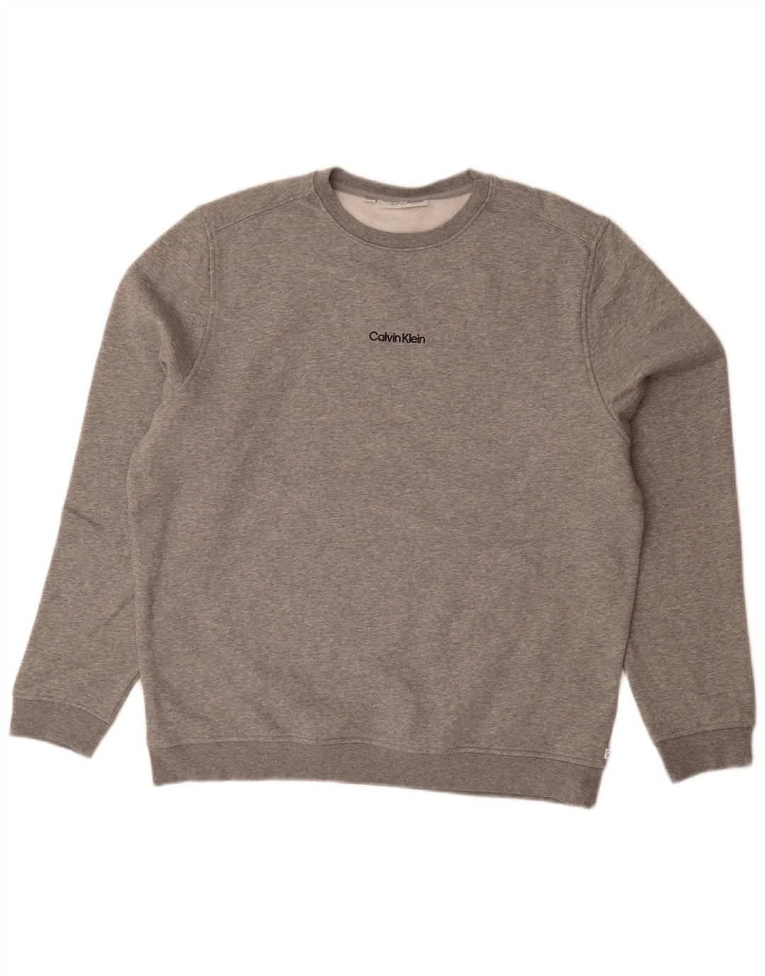 Calvin Klein Herre Golf Sweatshirt Jumper XL Grå Flecked Bomuld