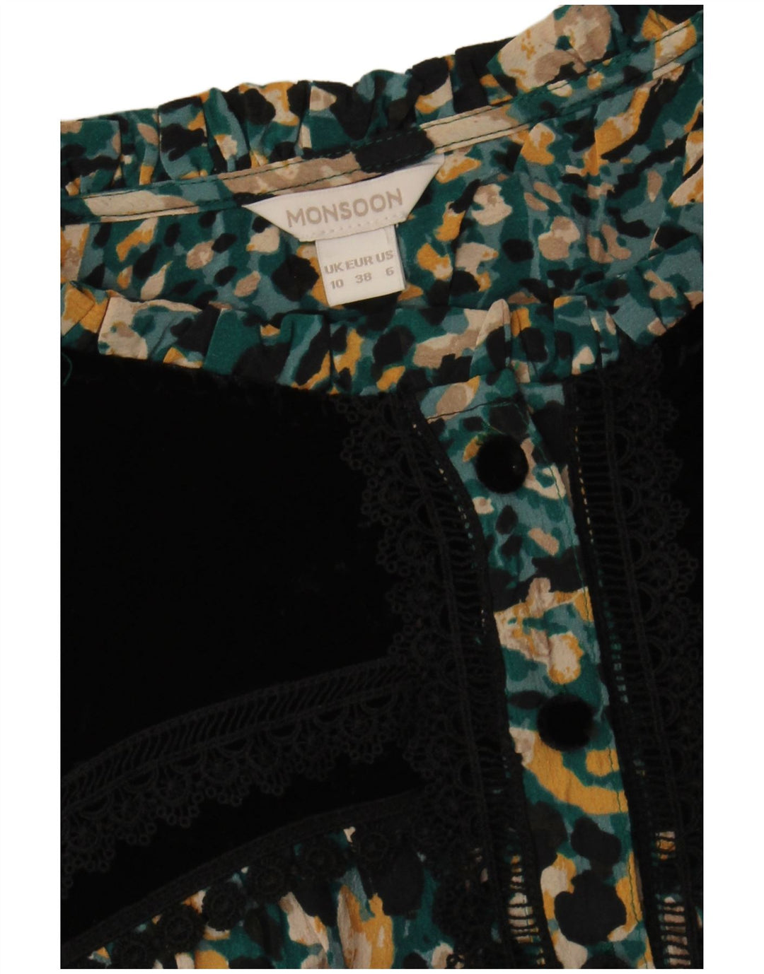Monsoon Dame Maxi Tea Dress UK 10 Small Multicolored Spotted Bohemian