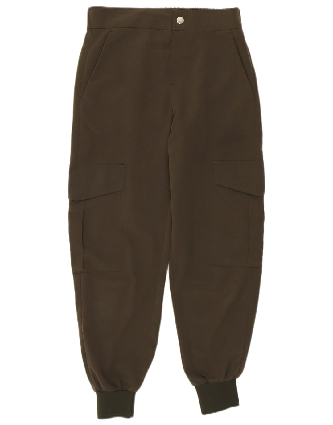 ZARA Womens Joggers Cargo Trousers XS W24 L25 Khaki Polyester