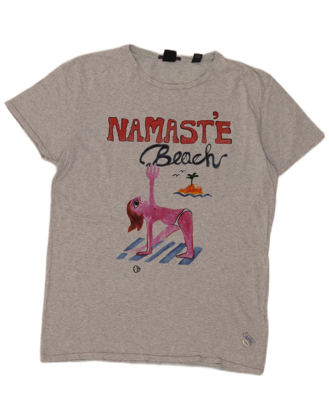 SCOTCH & SODA Herre grafisk T-shirt top mellemgrå bomuld