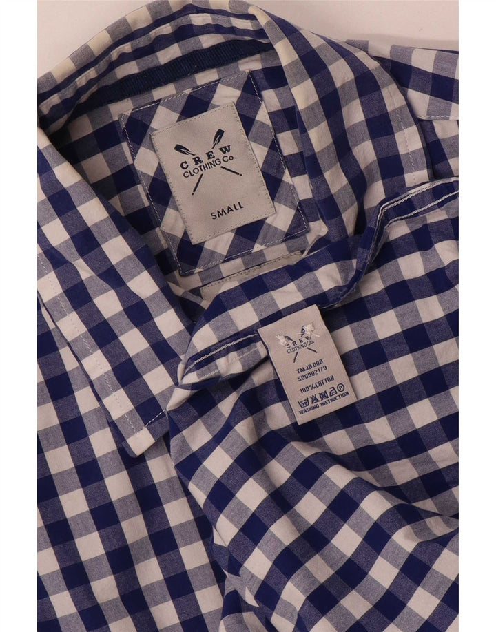 Crew Clothing Herreskjorte Lille blå Gingham Bomuld