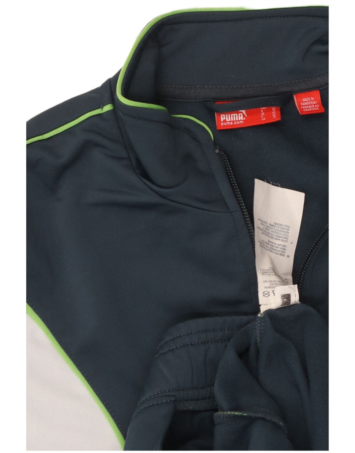 PUMA træningsdragt topjakke til kvinder UK 12 Medium Navy Blue Colourblock