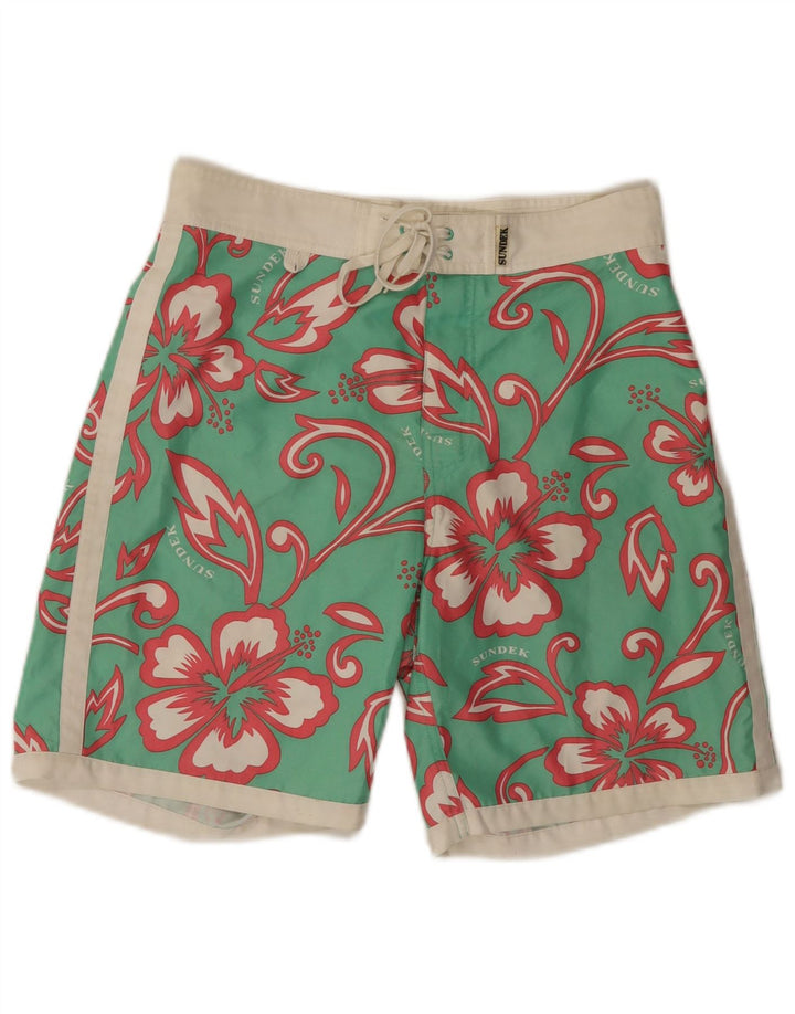 Sundek Herre badeshorts Small Green Floral Polyester